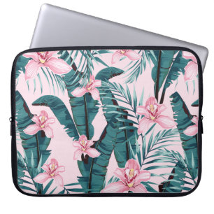 Tropic summer painting seamless pattern with palm  laptop sleeve