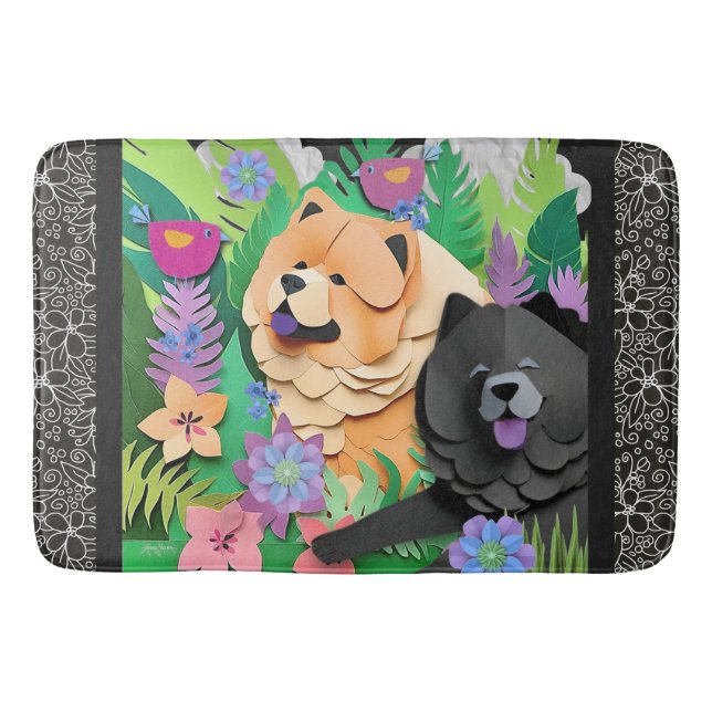 TROPIC TANGO red black chow  Bath Mat (Front)