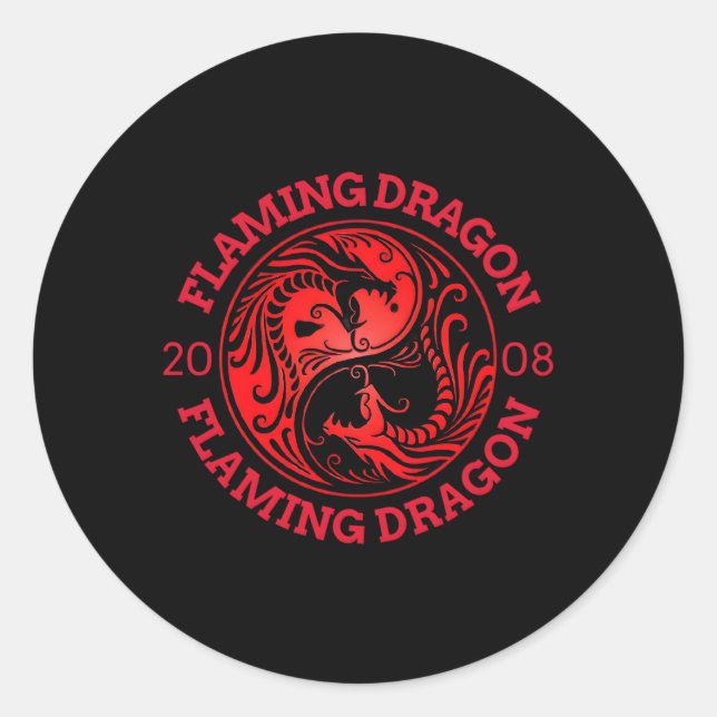 Tropic Thunder Movie Flaming Dragon Movie S Films Classic Round Sticker (Front)