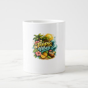 Tropic Vibes Tropical Paradise Design Large Coffee Mug