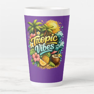 Tropic Vibes Tropical Paradise Design Latte Mug