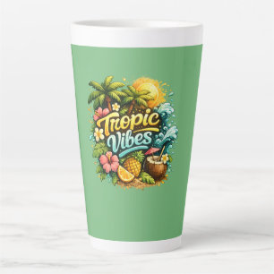 Tropic Vibes Tropical Paradise Design Latte Mug