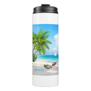Tropica Beach Personalised Thermal Tumbler