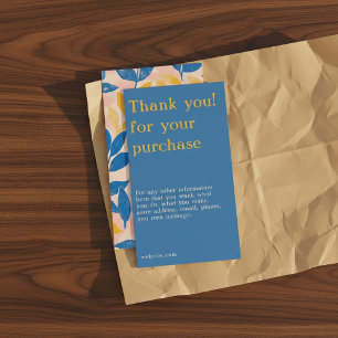 Tropica lithograph botanical Thank You Packaging Enclosure Card