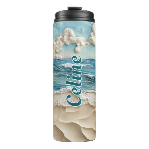 Tropical 3D Paradise Customisable  Thermal Tumbler