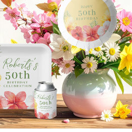 Tropical 50th Birthday Party Can Cooler