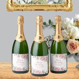 Tropical 50th Birthday Party  Sparkling Wine Label