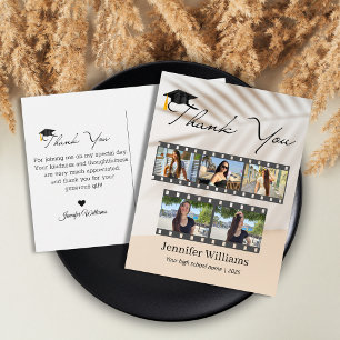 tropical 5 photos filmstrip thank you graduation postcard