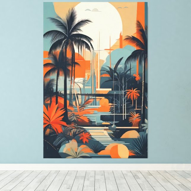 tropical abstract 002 canvas print (Insitu(Wood Floor))