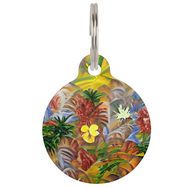 Tropical Abstract  Pet Tag (Front)