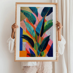 Tropical Abstract Print, Modern Coastal Wall Art