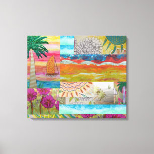 Tropical Abstract Stretched Canvas Print