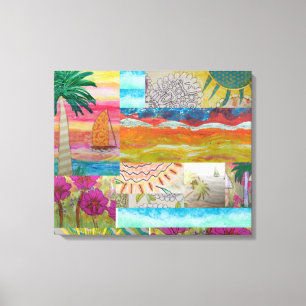 Tropical Abstract Stretched Canvas Print