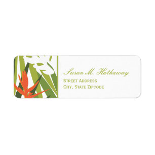Tropical Address Label - Green and Orange