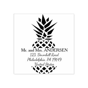 Tropical address stamp pineapple stamp