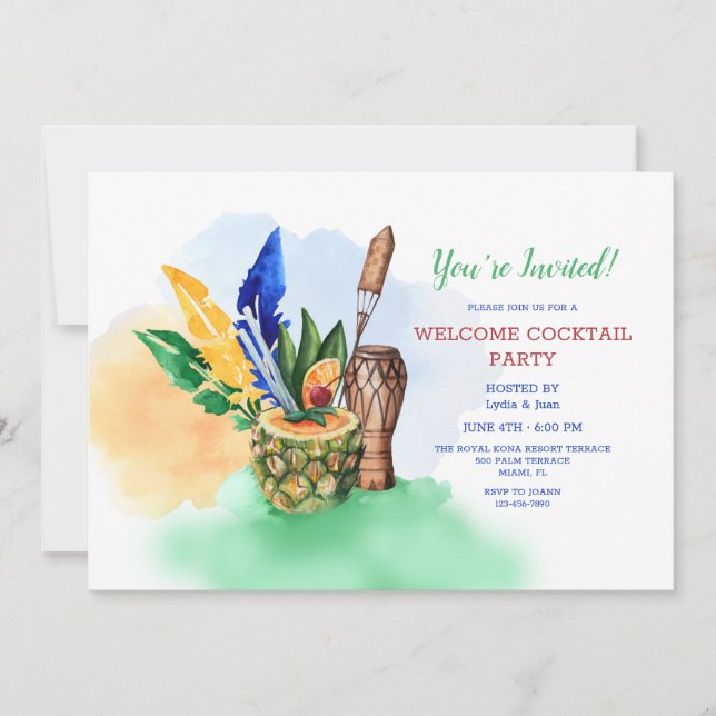 Tropical Affair Invitation (Front)