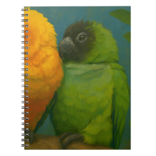 Tropical Affection – Parrots in Forest Light Notebook