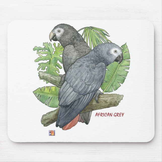 Tropical African GreysMouse Pad Mouse Mat (Front)