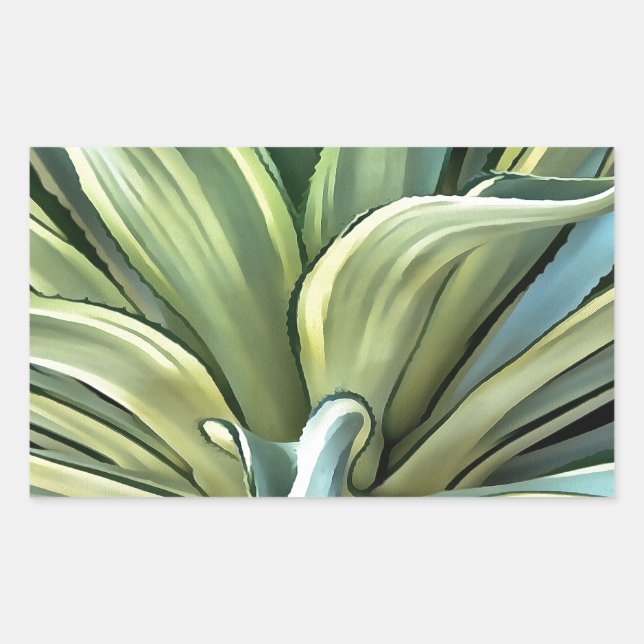Tropical Agave Realism Art Rectangular Sticker (Front)