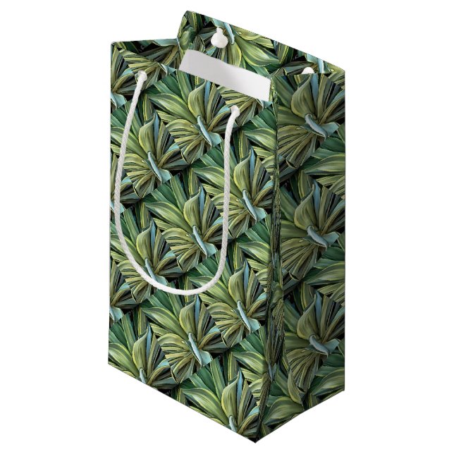 Tropical Agave Realism Art Small Gift Bag (Front Angled)