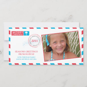 Tropical Airmail Holiday Greeting Card