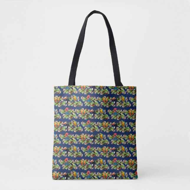 Tropical All-Over-Print Bag (Navy) (Front)