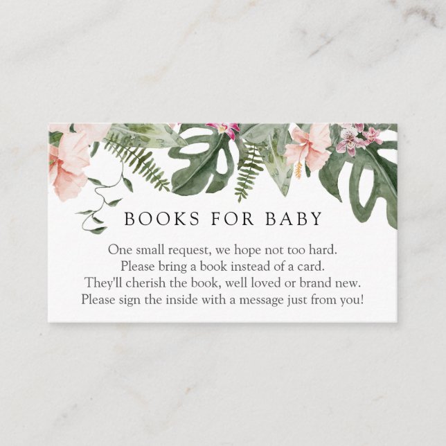 Tropical Aloha Baby Books for Baby Enclosure Card (Front)
