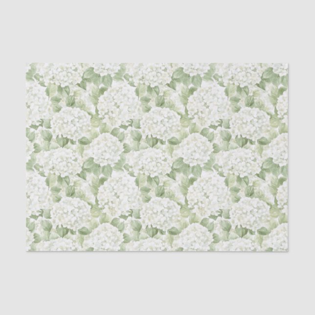 Tropical Aloha Beach Hydrangea Floral Wedding Tissue Paper (Front)