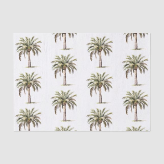 Tropical Aloha Beach Palm Trees Wedding Tissue Paper (Front)