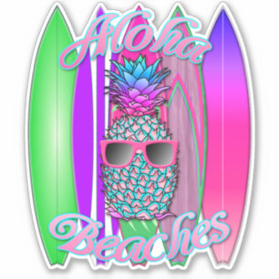 Tropical Aloha Beaches Fun Surfing Pineapple