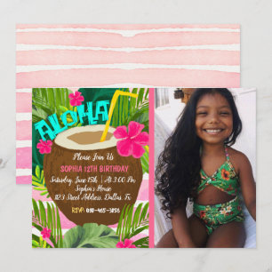 Tropical Aloha Birthday Invitation