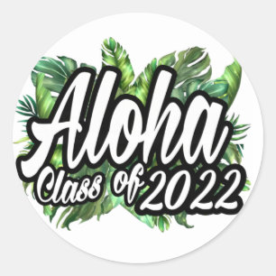 Tropical Aloha Class of 2022 Hawaiian Luau Party Classic Round Sticker