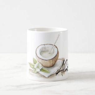 Tropical Aloha Coconut Flower Coffee Mug