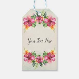 Tropical Aloha Flowers Floral Botanical Wedding Gift Tags