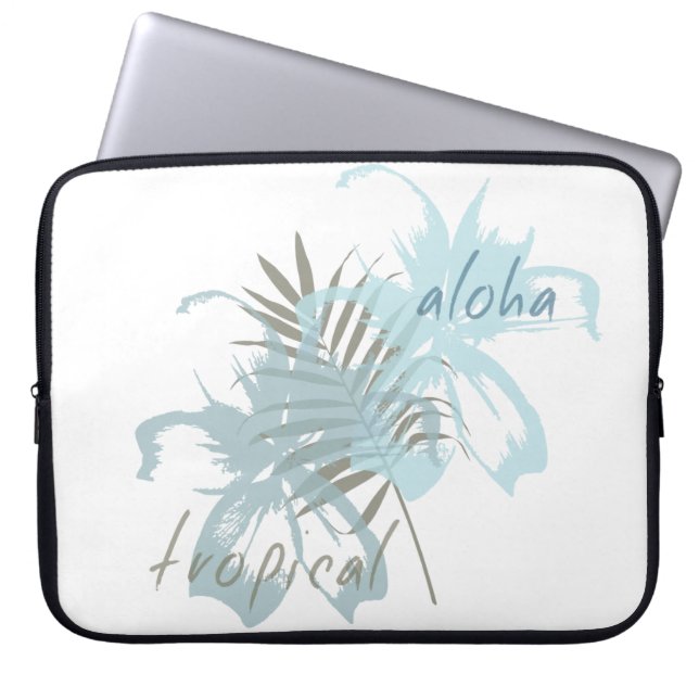 Tropical Aloha Flowers Laptop Sleeve (Front)