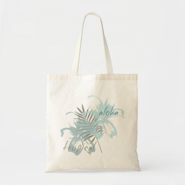 Tropical Aloha Flowers Tote Bag (Front)