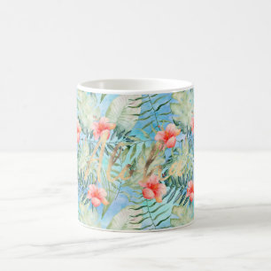 Tropical Aloha Hibiscus Floral Coffee Mug