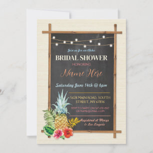 Tropical Aloha Lights Chalk Bridal Shower Invite