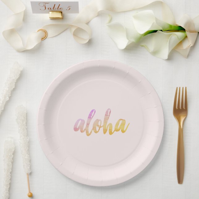 Tropical Aloha Paper Plate (Wedding)