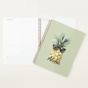 Tropical Aloha Pineapple with Sunglasses Planner