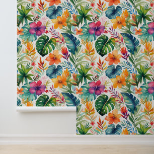 Tropical aloha print wallpaper