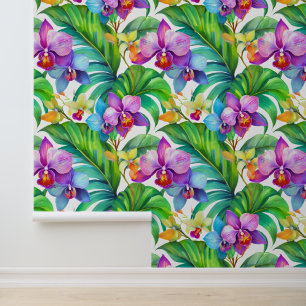 Tropical aloha print wallpaper