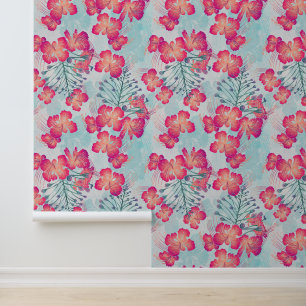 Tropical aloha print wallpaper