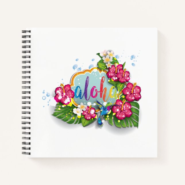 Tropical Aloha Summer design Notebook (Front)