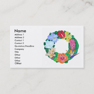 Tropical Aloha Wreath Business Card