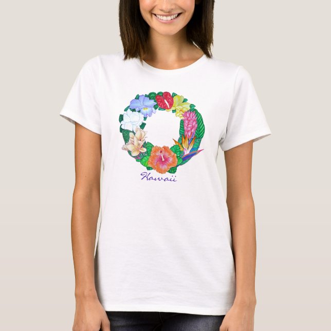 Tropical Aloha Wreath T-Shirt (Front)