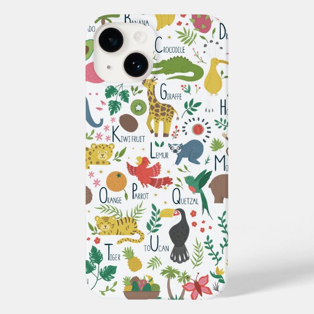 Tropical Alphabet for Children Case-Mate iPhone Case (Back)