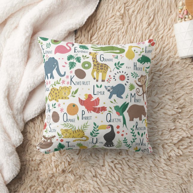 Tropical Alphabet for Children Cushion (Blanket)