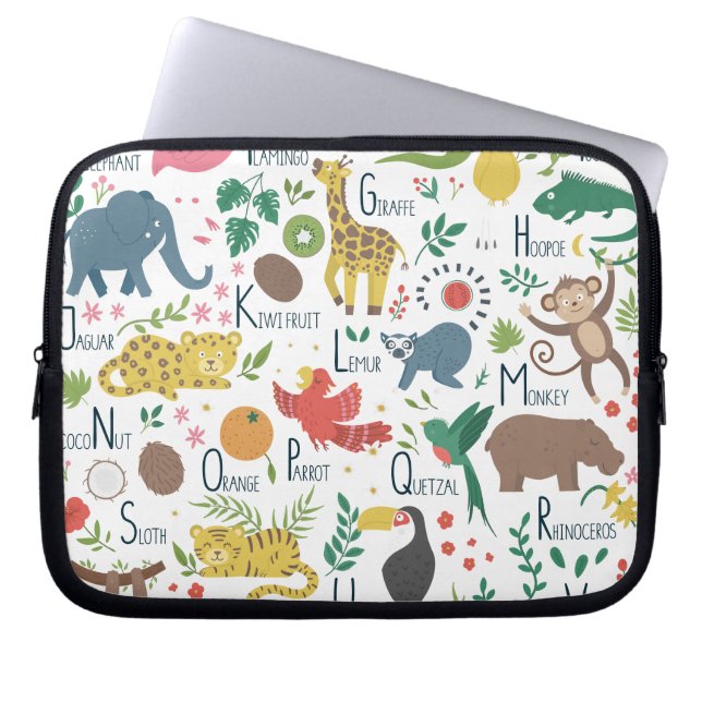 Tropical Alphabet for Children Laptop Sleeve (Front)