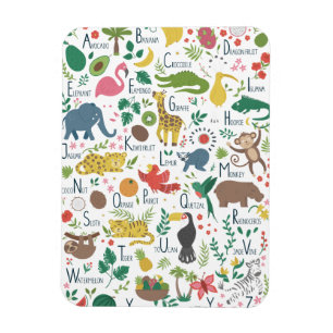 Tropical Alphabet for Children Magnet